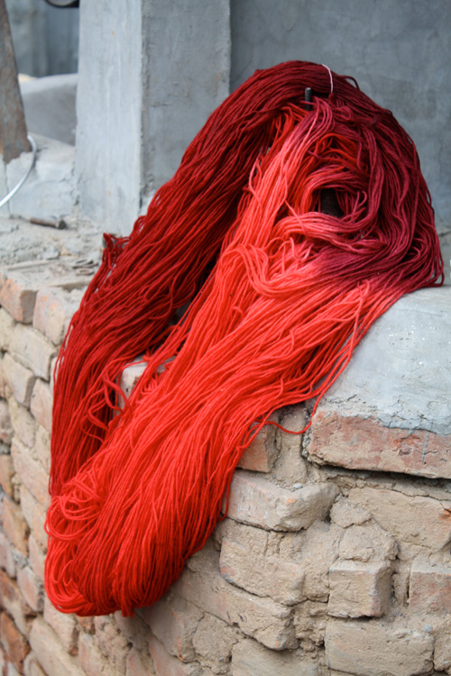 Rug Manufacturing - drying the yarn