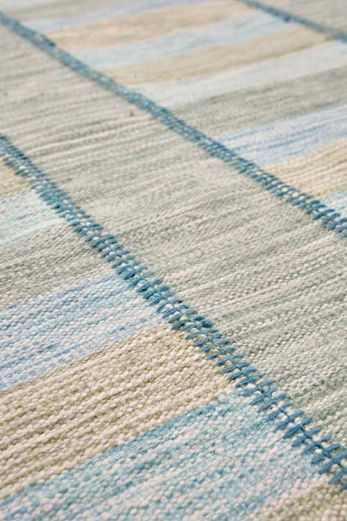 Stitched Space Dye Flatweave Rug close up