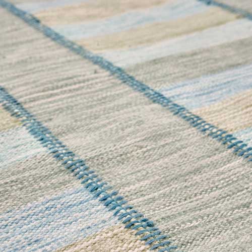 Stitched Space Dye Flatweave Rug close up
