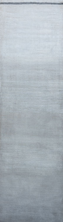 Gradated Stripe Handloom Rug in Grey Cream