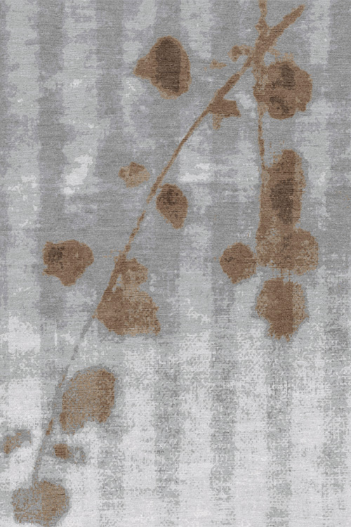 Abstract Floral Wool and Silk Rug