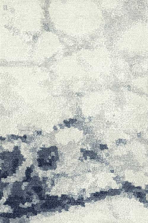 Leaf Vein Wool and Silk Rug Close up