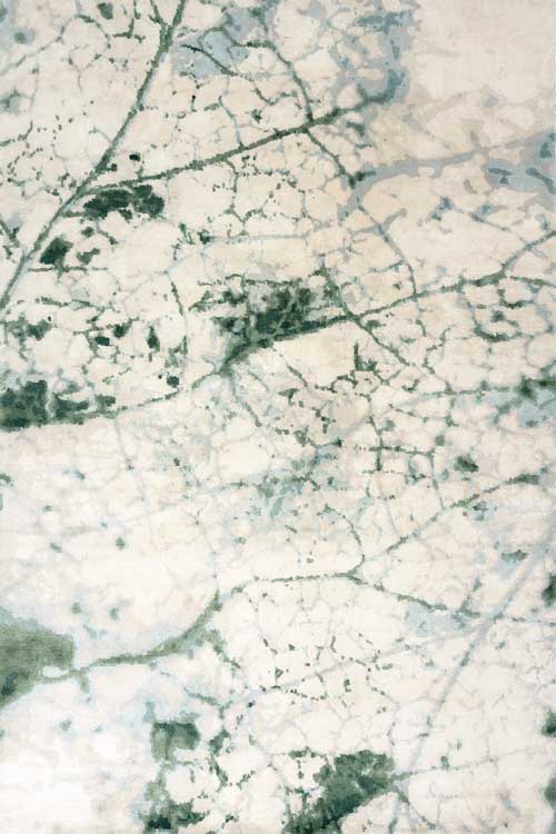 Leaf Vein Wool and Silk Rug