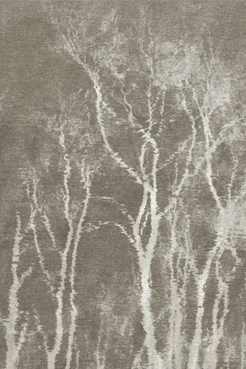 Reflected Trees Wool and Silk Rug